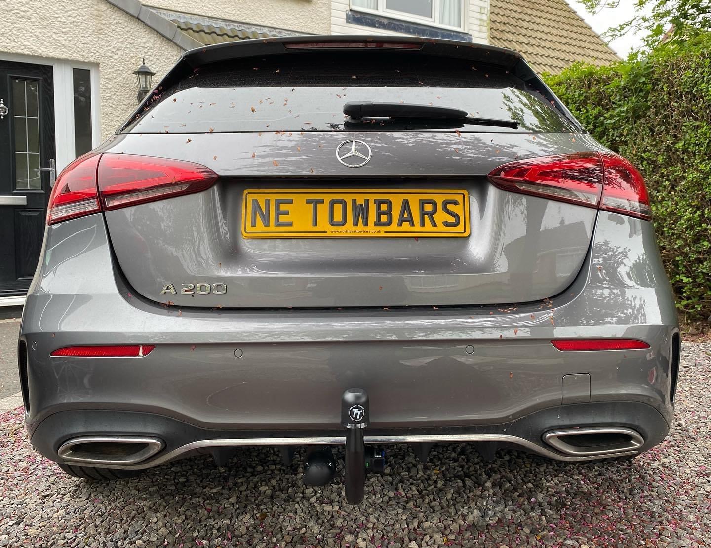 Mercedes A200 fitted with a detachable towbar